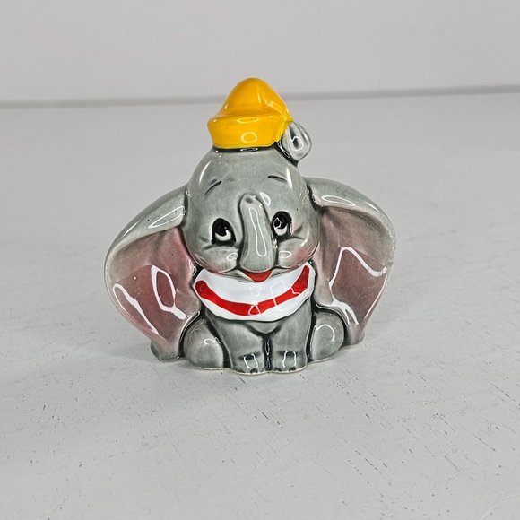 Vintage Disney Dumbo Figurine Japan Sitting Trunk Up Lucky - Picture 7 of 8